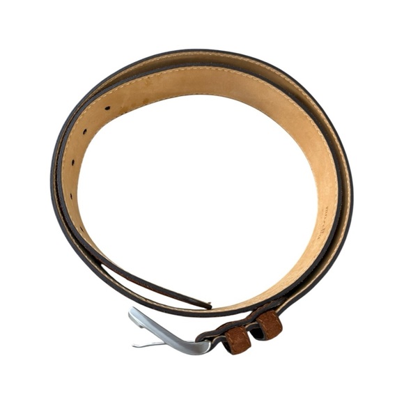 Leyva Brown Suede Leather Belt - Hand Made in Spain - Men’s Size 38 - 40 - Picture 3 of 8